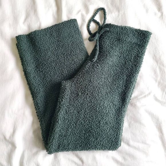 aerie Pants - Aerie Bootcut Sweatpants Womens Medium Green Fleece Drawstring Casual Pull On